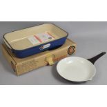 A Danish Enamelled Frying Pan and a Le Creuset Rectangular Cooking Plate