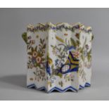 A French Faience Planter Decorated in Polychrome with Twin Handles, 15cm high