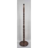 An Early/ Mid 20th Century Barley Twist Oak Standard Lamp, Requires Bulb Holder