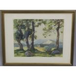 John Carter Owen, Framed Welsh Watercolour, Halkyn Near Holywell, 35x28cms