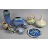 A Collection of Various Studio Pottery to Comprise Vases, Teapot, Dish etc