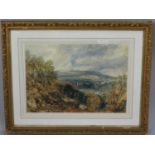 Henry Harris Lines, A Gilt Framed Watercolour, "Rombalds Moor from Bolton Park", 55x38cms