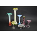 A Collection of Various 19th/20th Century Glass to Comprise Large Two Tone Yellow and White Lily