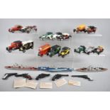 A Collection of Various Vintage Diecast Toys to include Battleships, Vintage Vans and Miniature