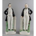 A Large Pair of Victorian Staffordshire Figures, Sankey and Moody, 43cm high