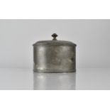 An Early Continental Oval Pewter Lidded Tobacco Box with Inner Lead Weight or Press, 15cms Wide