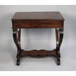 A 19th Century Mahogany Ladies Work Table with Hinged Lid to Fitted Interior, Inner Removable