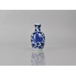 A Small Chinese Porcelain Blue and White Vase of Bottle Form with Garlic Head Top decorated with