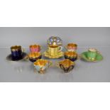 A Collection of Various 19th and 20th Century Coalport Miniature Cabinet Cups and Saucers to