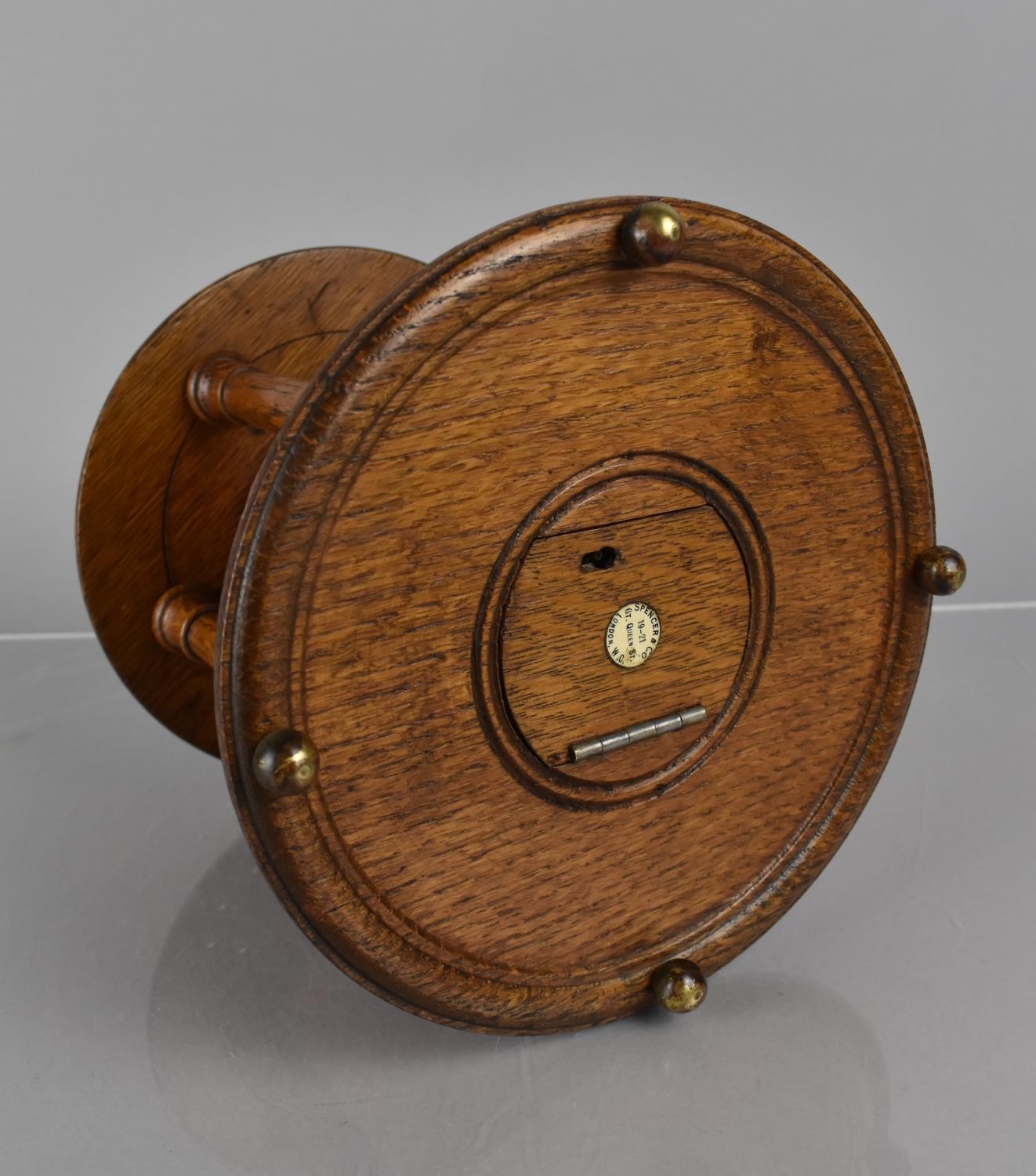A Late Victorian Oak Seaman's or Naval Charity Box of Circular Form, the Centre Cylindrical Coin - Image 10 of 10