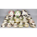 A Large Collection of Early 20th Century Coalport Harlequin Tea and Coffee Wares to Comprise