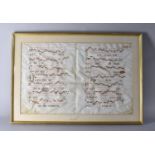 A 17th Century Hand Illustrated Antiphonal Musical Manuscripts on Vellum, in a Later Gilt Frame,