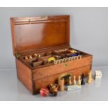 A Late Victorian/Edwardian Mahogany Cased Games Compendium with Hinged Lid to Fitted Interior and