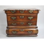 A French Style Mahogany Commode Chest Having Four Long Drawers and side Carrying Handles, 92cm wide