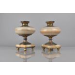 A Pair of Royal Bonn Cashmir Marmor Vases of Compressed Form, Printed and Impressed Marks to Base,