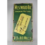 A Vintage Enamel Advertising Sign, 'Westward Ho', Smoking Mixture, 91x46cms