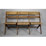 A Vintage Folding Wooden Three Seater Garden Bench