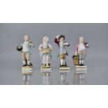 Four 19th Century German Porcelain Figures to comprise Ludwigsburg Figure of a Boy with Bucket of