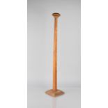 A Late 19th Century Tall Gentleman's Wig Stand with Velvet Covered Top and Plinth Base, 75cm high