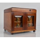 A Late Victorian Mahogany Table Top Chest, Hinged Inner Lid with Inner Mirror and Two Drawers Behind