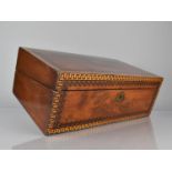 A Good Quality 19th Century Inlaid Mahogany Writing Slope having Fitted Interior with Two Brass