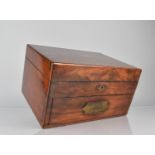 A Mid 19th Century Mahogany Campaign Apothecary Box with Hinged Lid to Fitted Interior and Base