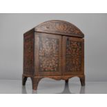 A 19th Century Continental Arched Ladies Table Top Work Chest with Hinged Lid and Two Doors to Two