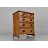 A Late 19th Century Oak Apprentice Chest of Two Short and Three Graduated Long Drawers. 19.5cms Wide