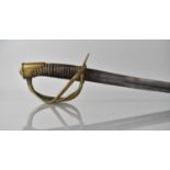 A French Model 1882 Light Cavalry Troopers Sword with Three Bar Hilt and Ribbed Handle
