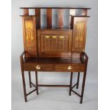 An Arts and Crafts Mahogany Inlaid Secretaire c.1900 by George Montague Ellwood (1875-1955) for J.