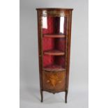 A Reproduction Louis XV Double Freestanding Bow Fronted Corner Cabinet with Shelves and Ormolu