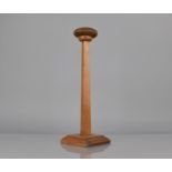 A Late 19th Century Wig Stand on Square Plinth Base and with Velvet Covered Top, 34cm high
