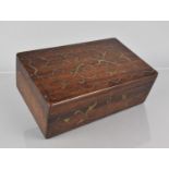 A Late 19th Century Indian Brass Inlaid Rosewood Box, Inside lid Inscribed Captain W Jones,