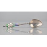 An Edward VII Silver and Enamel Teaspoon by William Hair Haseler, Birmingham 1909, The Form in the