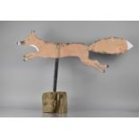 A Large Fret Cut Painted Metal Weather Vane in the Form of a Galloping Fox, 88cms Long