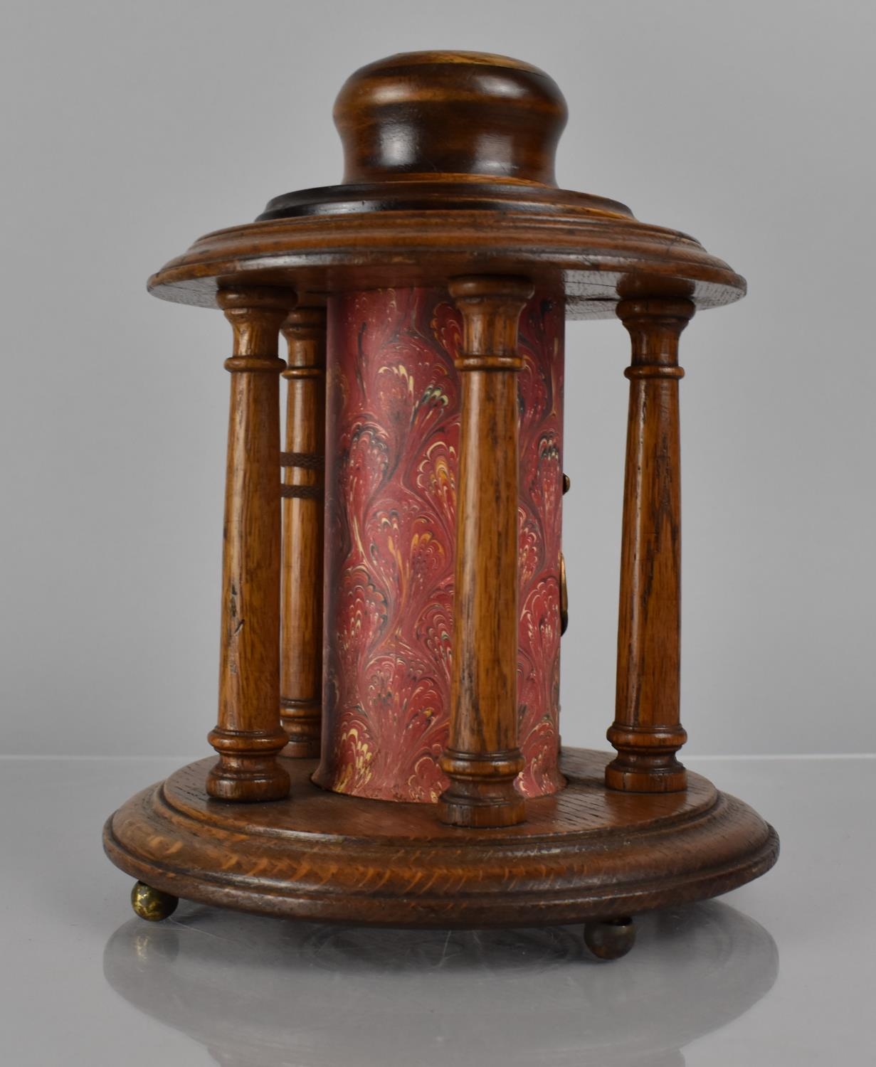 A Late Victorian Oak Seaman's or Naval Charity Box of Circular Form, the Centre Cylindrical Coin - Image 6 of 10
