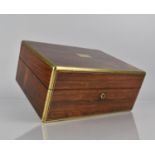 A 19th Century Inlaid Rosewood Workbox with Hinged Lid to Fitted Interior and Containing a Number of
