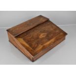 An Olive Wood Writing Slope in Need of Some Repair to Hinged, Lift and Fall Front Inscribed "