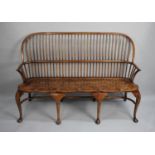 A Nice Quality Reproduction Ash and Elm Triple Seater Thames Valley Design Settee