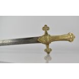 An 1856 Pattern British Bandsman Sword with Brass Handle, No Scabbard