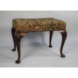 A 19th Century Tapestry Upholstered Dressing Table Stool on Cabriole Supports with Shell Carved