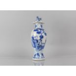 A 19th Century Chinese Porcelain Blue and White Baluster Vase and Cover Decorated with Mother and