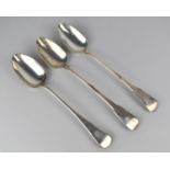 A Pair of Georgian Silver Serving Spoons, Richard Crossley and George Smith IV together with a