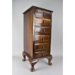 An Early 20th Century Walnut Collectors Chest with Six Chamfered Front Drawers, Supported on Short