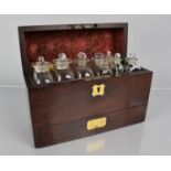 A Late 18th/Early 19th century Mahogany Campaign Apothecary Box having Hinged Lid with Inset Brass