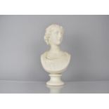 A Late Victorian Copeland Parian Ware Bust of Music After L A Malempre on Socle, 33cms High