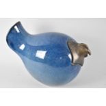 A Modern Glazed Ceramic and Bronze Study of a Hen, 28cms Long