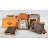 A Collection of Late 19th Century Mahogany and Other Camera plates and Accessories