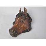 A Novelty Cold Painted Bronze Letter Clip by Bergmann in the Form of a Horses Head, 17cms High