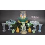 A Collection of Various Coloured Glassware to include Bowls, Vases, Small Sundae Dishes Etc